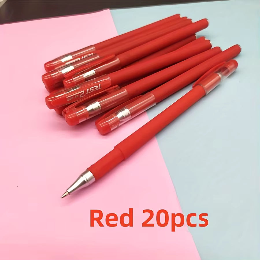 20pcs 0.5mm black/blue/red ballpoint pens, for office use, business signature pens, high-grade ink ballpoint pens, smooth writin