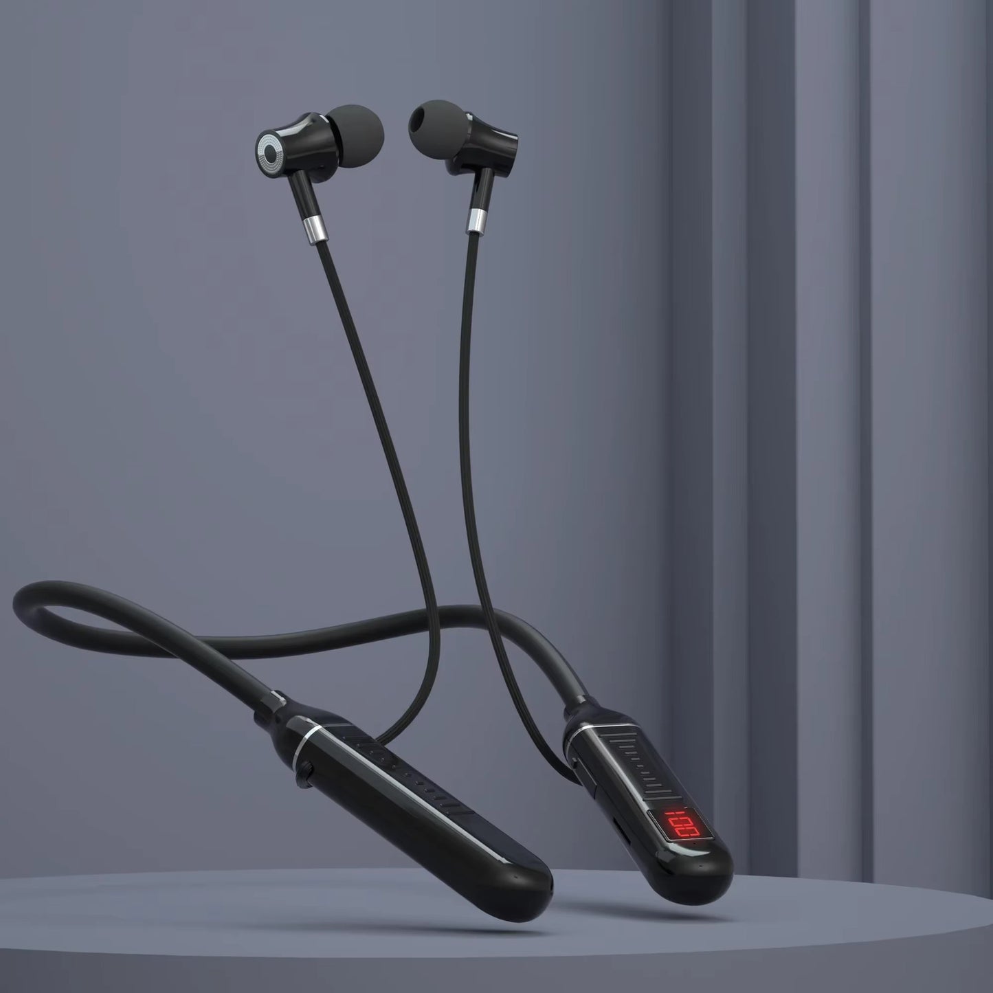 Wireless Earphones 5.3 Neckband Headphones Gaming LED Display Stereo Sports Headset Halter Waterproof Magnetic Earbuds