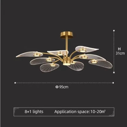 Nordic ceiling light luxury Design lotus lamp lustre gold arcylic hanging lights Decoration Dining Room island kitchen light