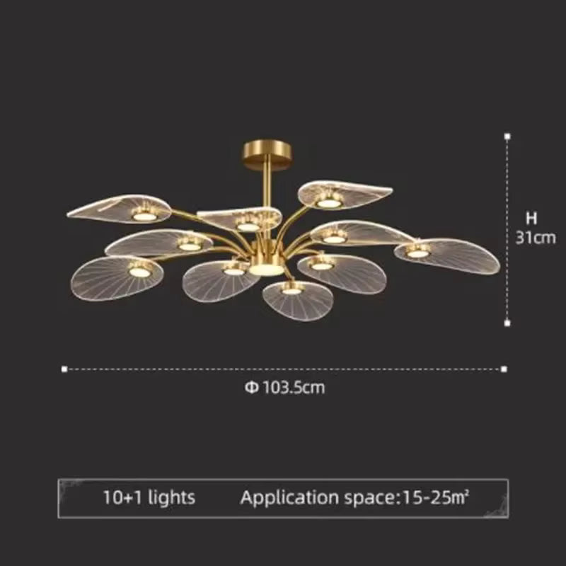Nordic ceiling light luxury Design lotus lamp lustre gold arcylic hanging lights Decoration Dining Room island kitchen light