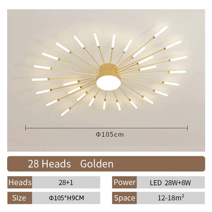 Creative Fan Shaped LED Ceiling Lamp Modern Living Room Light Home Decor Dining Bedroom Kids Room Interior Ceiling Pendant Lamp