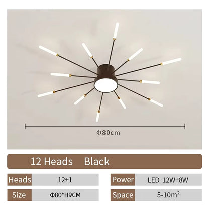 Creative Fan Shaped LED Ceiling Lamp Modern Living Room Light Home Decor Dining Bedroom Kids Room Interior Ceiling Pendant Lamp