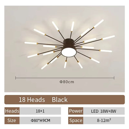 Creative Fan Shaped LED Ceiling Lamp Modern Living Room Light Home Decor Dining Bedroom Kids Room Interior Ceiling Pendant Lamp