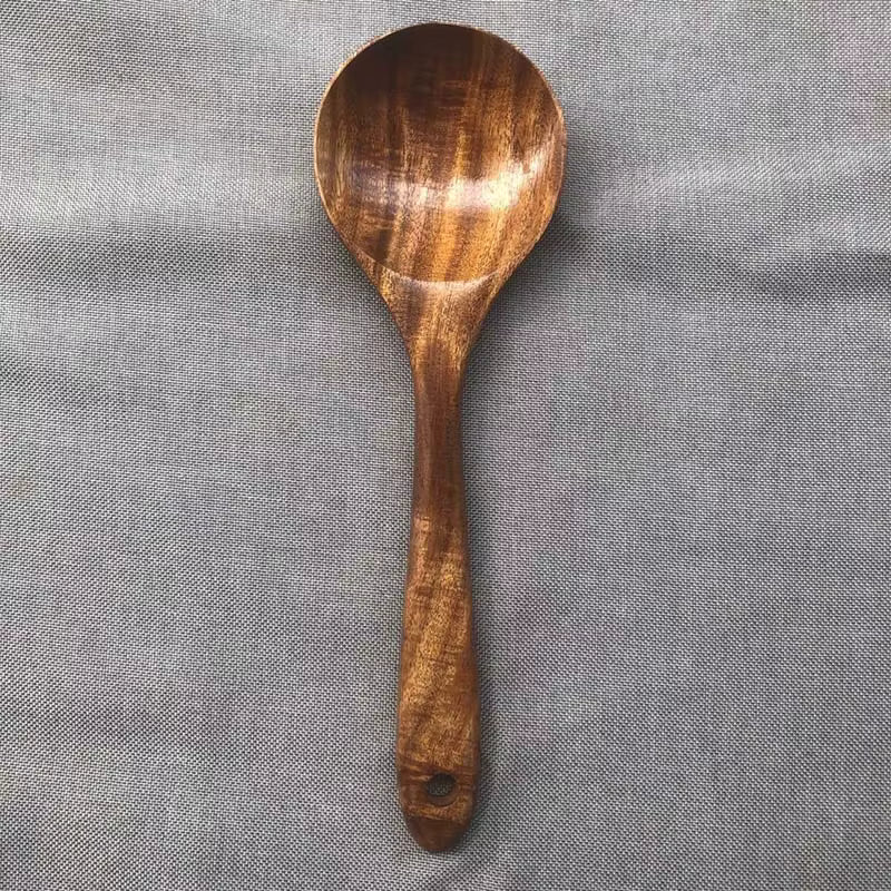 Wood Kitchenware Cooking Set Household Spatula Spoon Set Salad Spoon Fork Stirring Spoon Kitchen Baking Set With storage bucket