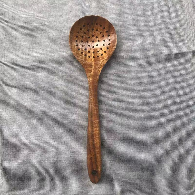 Wood Kitchenware Cooking Set Household Spatula Spoon Set Salad Spoon Fork Stirring Spoon Kitchen Baking Set With storage bucket