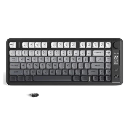 ATTACK SHARK M75 Wireless Membrane Gaming Keyboard with Knob&OLED Display Bluetooth/2.4Ghz Rainbow Backlit Gradient PBT Keycaps