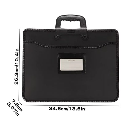 A4 Large Capacity Laptop Handbag Multi-Layer Folder Meeting Storage Briefcase Hand Carry Office File Bag for Business Travel