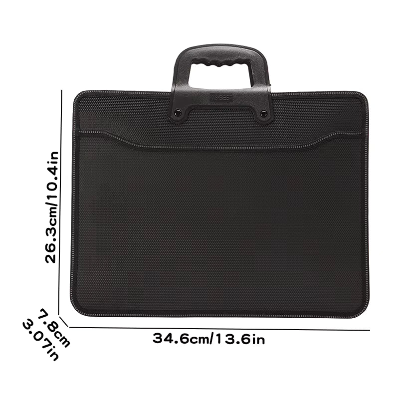 A4 Large Capacity Laptop Handbag Multi-Layer Folder Meeting Storage Briefcase Hand Carry Office File Bag for Business Travel