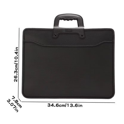 A4 Large Capacity Laptop Handbag Multi-Layer Folder Meeting Storage Briefcase Hand Carry Office File Bag for Business Travel