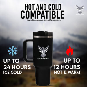 Mattee Black-Stainless Steel Double Wall Vacuum Insulated Trave Mug-1200ml